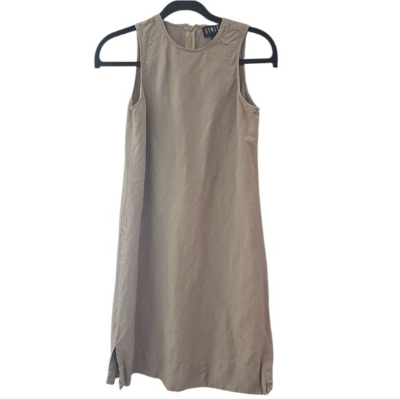 Finity Linen Jacket & Dress Set Women’s Size 8 Neutral Minimalist 2 Piece Outfit - Picture 3 of 16